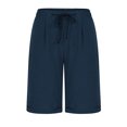 thumbnail image 4 of Plebaso Shorts Décontractés pour Femmes Longueur Genou, Shorts à Cordon, Shorts Roulés, Shorts Simples Légers à Enfiler, 4 of 6