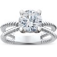 thumbnail image 1 of Bague de Fiançailles en Diamant Rond de 2,20 Ct Certifié, Taille Excellente, Or, Cultivé en Laboratoire, 1 of 2