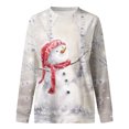 thumbnail image 4 of Sweat à Capuche de Noël pour Femmes Manches Longues Décontracté Impression de Noël Col Rond Pull Tunique Hauts Sweat-Shirts Tendance en Solde, 4 of 5