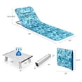 thumbnail image 3 of Costway Ensemble de 3 Pcs de Tapis pour Chaise Longue de Plage 2 Chaises Longues Réglables avec Table Vert, 3 of 10