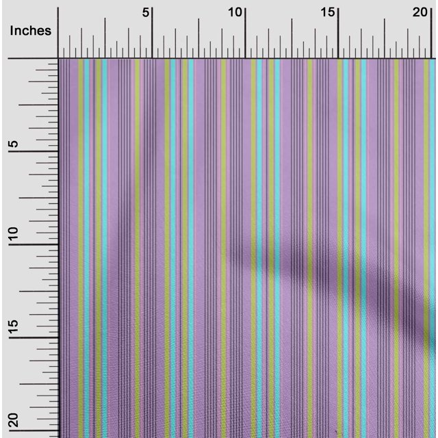 oneOone Tissu en Viscose Chiffon Multicolore à Rayures BTY 42 Pouces de Large