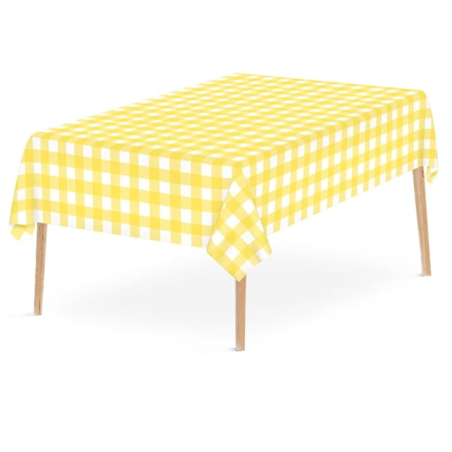 Penkiiy Plastic Table Cloth Disposable , All-round Protection Stylish And Convenient -thickened 54 X 108in Plaid Plastic Tablecloth Disposable Water Proof And Oil-proof Tablecloth 7 Colors