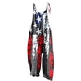 thumbnail image 3 of QATAINLAV Womens 4th of July Jumpsuits American Flag Overalls Adjustable Strap Cotton Linen One Piece Rompers Sleeveless Wide Leg Bib Pants Multicolor M Back to School Sales, 3 of 6