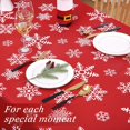 thumbnail image 2 of Christmas Tablecloth 60 x 84 Inch, Christmas Table Cloths for Rectangle Tables Winter Tablecloth, Xmas Red Snowflake Outdoor Christmas Decorations Picnic Party Indoor Kitchen Table Decor, 2 of 6