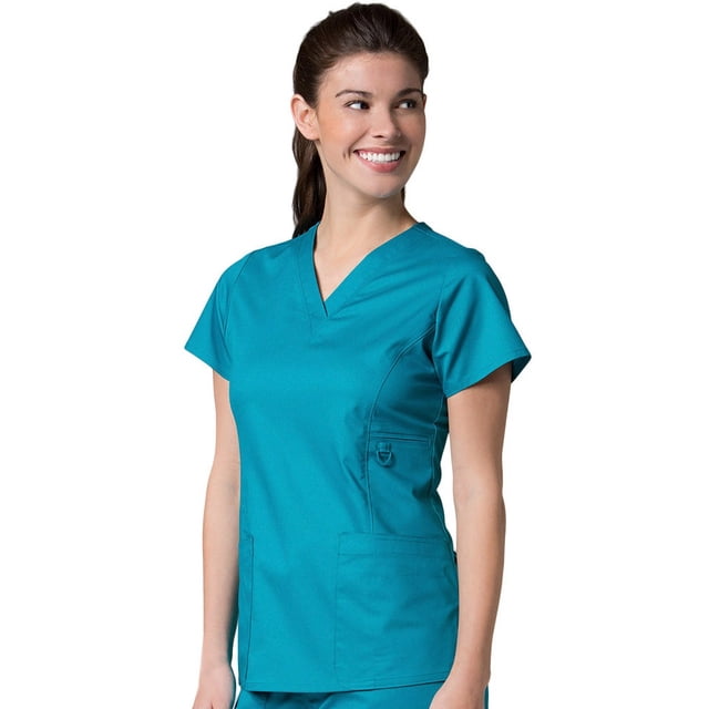 Haut de Sarrau Uni à Col en V COOLMAX pour Femmes EON
