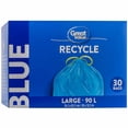 thumbnail image 1 of Great Value Large Blue Recycle Bags, 90L , 30bags, 1 of 4