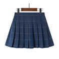 thumbnail image 2 of MeetoTime Girls Pleated Skirt Solid Color Plaid Printed Half Dress with Inner Lining 9-16 Years Children Clothes, 2 of 3