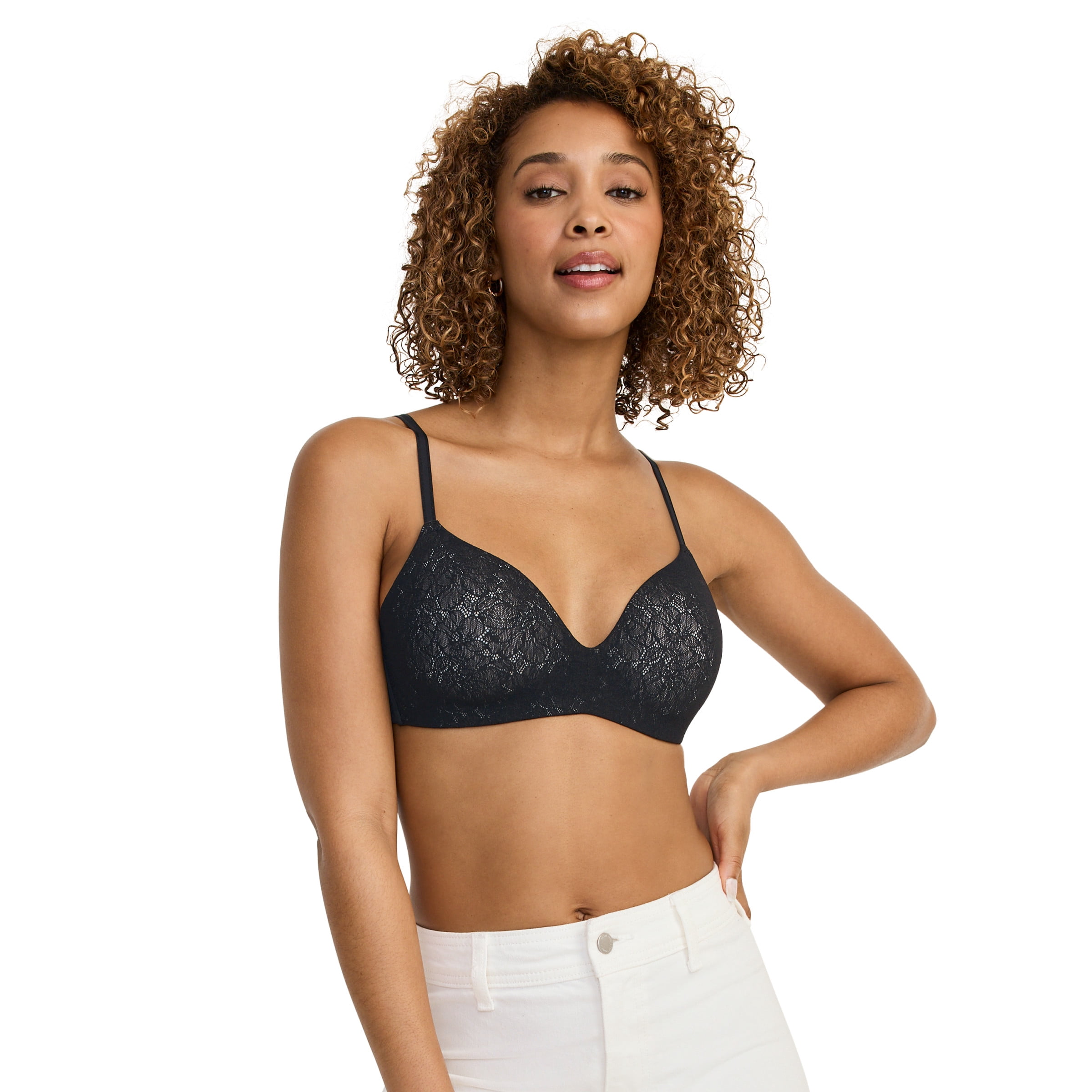 Jockey Women's Smooth & Sleek Lace Demi Coverage Wirefree T-Shirt Bra