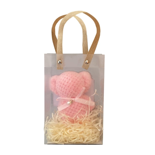 DOLITY Serviettes Ours Animaux Gant de Toilette Serviette de Douche Séchage Rapide Serviette à Main pour Sacs en Raphia Rose