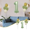 thumbnail image 1 of XYAIYT Set of Aluminum Foil Digital Balloons Holiday Birthday Party Decoration with Number Regular Balloons,Includes Ribbon Straw for Customizable Party Arrangements Celebrations,Green, 1 of 7