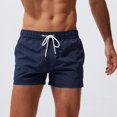 thumbnail image 2 of Mens Swimming Shorts Quick Dry Board Shorts Solid Navy L, 2 of 7