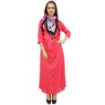 thumbnail image 1 of Bimba Robe Maxi Pêche à Col Bénitier pour Femme de Designer avec Foulard à Franges Imprimé - 16, 1 of 6