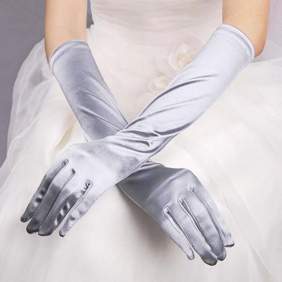 RXIRUCGD Long Satin Gloves Opera Gloves for Wedding Prom
