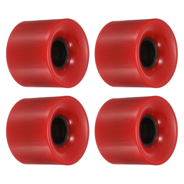 Unique Bargains Roues Longboard 60 mm Roue de Planche à Roulettes Roues de Rue pour Planches à Roulettes Roues Cruiser 78 A, Rouge Lot de 4