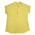 thumbnail image 4 of 2025 Women Spring Summer Clothing one Sleeve Shirts for Women Solid Button Back Ruffled Summer Tops for Women Trim Blouse Casual Short Long Sleeve Summer Shirts Sleeve Blouse, 4 of 4