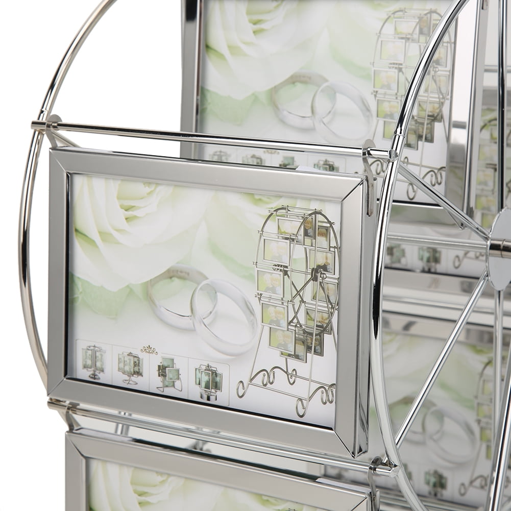 Metal Photo Frame, Photo Frame 360 Free Rotation Fashion Romance Metal Material Sturdy Picture Frame For Photographic Studio