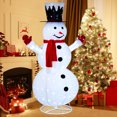 thumbnail image 2 of Gymax 6FT Pre-Lit Pop-Up Flannel Snowman Collapsible Christmas Decor w/ LED Lights, 2 of 10