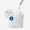 thumbnail image 2 of Simplehuman Code J Custom Fit Drawstring Trash Bags, 200 Count, 30-45 Liter / 8-12 Gallon, White, 2 of 4
