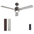 thumbnail image 1 of Vagizm Ceiling Fan 52'' with Light: Modern Remote Control Fans Downrod Mounted - Quiet Reversible DC Motor for Patio Dining Room Outdoor Indoor (Brushed Nickel+Gray), 1 of 7