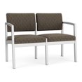 thumbnail image 1 of Lenox Steel Reception Waiting Room Healthcare Loveseat / Silver Steel / Brown, 1 of 5
