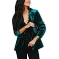 thumbnail image 1 of LUXUR Blazer Femme Couleur Unie Cardigan Décontracté Veste Verte TG, 1 of 3