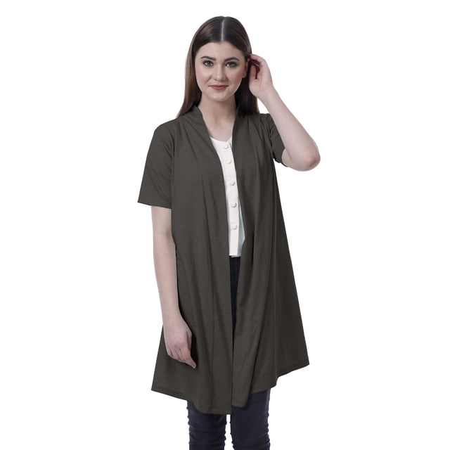 Moomaya Womens Half Sleeve Shrug Open Front Long Cardigan Lightweight Summer Fit