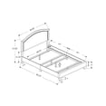 thumbnail image 2 of Monarch Specialties Bed, Queen Size, Platform, Bedroom, Frame, Upholstered, Linen Look, Wood Legs, Grey, Chrome, Transitional, 2 of 3