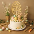 thumbnail image 1 of Cheapark Easter party alphabet egg paper cake topper holiday decor flag gold, 1 of 6