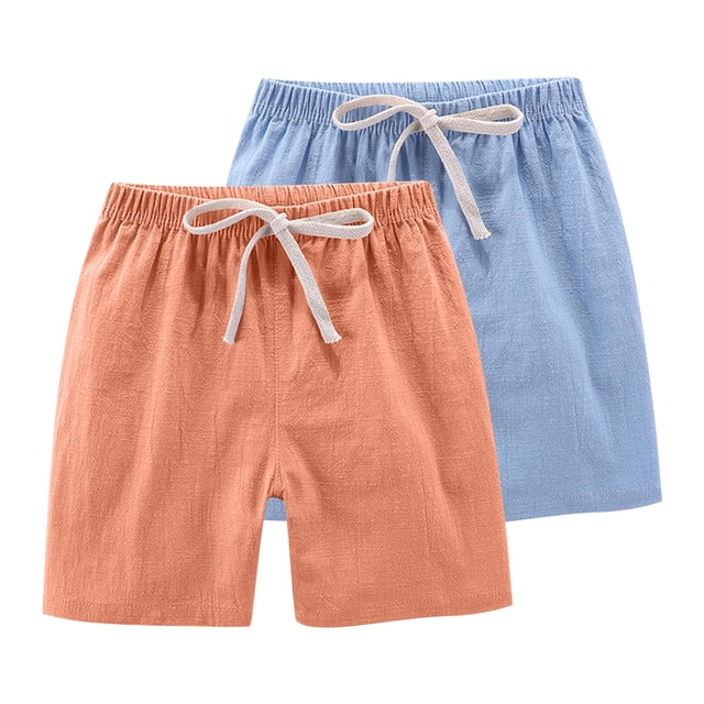RXIRUCGD 2025 Summer Clothes for Kids 2PC Children's Summer Solid Casual Sports Shorts With Drawstring For Kids