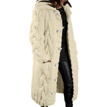 jsaierl Long Sweater Cardigan Women 2024 Trendy Cable Knit Oversized Cozy Open Front Chunky Cardigans Casual Coats Jackets