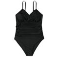 thumbnail image 3 of Maillots de Bain une Pièce pour Femmes Monokini Torsadé Contrôle du Ventre, 3 of 8