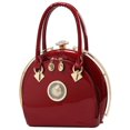 thumbnail image 1 of Purse Handbag for Women Patent Leather Satchel Top Handle Bag Red, 1 of 6