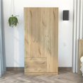 thumbnail image 2 of TUHOME Austral 3 Doors Armoire Engineered Wood Armoires in  Beige, 2 of 8