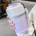 thumbnail image 2 of Ceramic Cups for Crafting Rabbit Tumbler Set Glass Top Mug Set with Words Cup Glass Set Your Coffee Cup Portable Cute Handy Cup Stainless Steel Male And Female Couples Water Cup Small Exquisite, 2 of 4