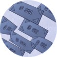 thumbnail image 1 of Ahgly Company Machine Washable Indoor Round Transitional Azure Blue Area Rugs, 4' Round, 1 of 7