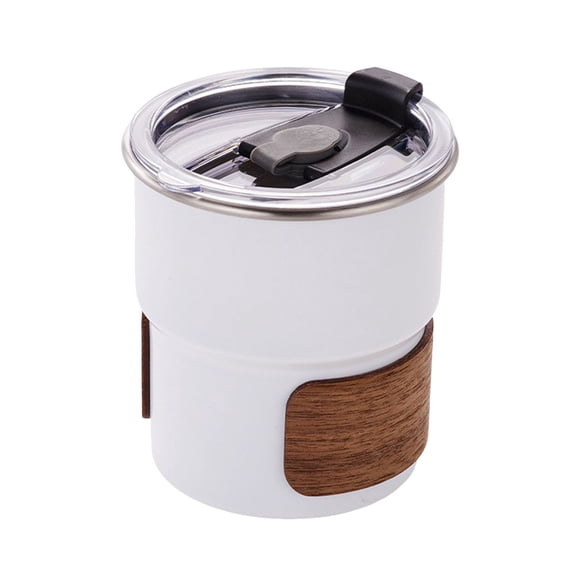 Outdoor Scalding Camping Cup Stainless Steel Water Cup Portable High Temperature Coffee Cup for Outdoor Use with Walnut Wood Handle Design and Durable Metal Construction