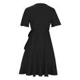 thumbnail image 4 of SMihono Robe d'Été Bohème pour Femmes Grande Taille Mode Décontractée Printemps et Été Fendue Col en V Manches Courtes, 4 of 5