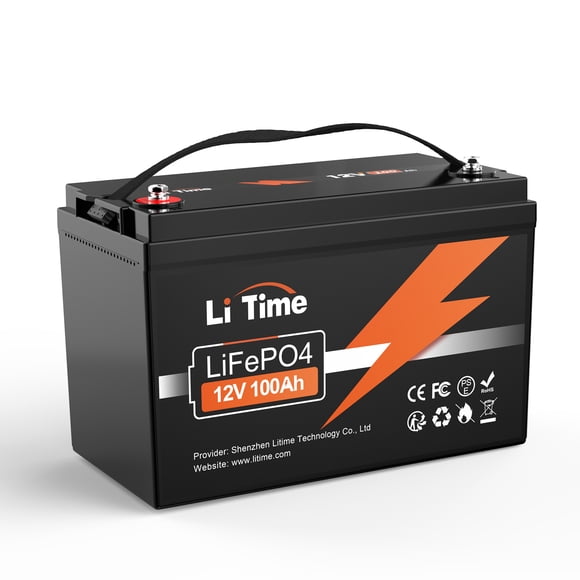 LiTime 12V 100Ah LiFePO4 Lithium Battery, 12 Volts 100A BMS 1280Wh Output Power LiFePO4 Battery for RV, Solar, Marine, Home Energy Storage
