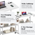 thumbnail image 4 of Soges Bureau d'Ordinateur Réglable en Hauteur de 31,5 Pouces avec Station de Recharge, Table d'Appoint Réglable Bureau Mobile pour Portable avec 2 Étagères de Rangement, Bureau Réglable sur Roulettes pour Bureau à Domicile, Sofa, Lit, Blanc, 4 of 9