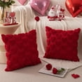 thumbnail image 4 of Aodebiao Red and White Heart Pattern Valentine's Day Decorative Pillow Covers Set, Soft Polyester Square Throw Pillowcase with Hidden Zipper for Sofa Couch Living Room Home Decor, 18 x 18 Inch, 4 of 6