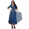 thumbnail image 1 of Moomaya Womens A Line Kurti With Pant Front Slit Printed Evening Indian Kurta-3XL, 1 of 1