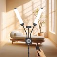 thumbnail image 3 of Double Arms LED Fill Light, Foldable Stick Fill Light With 3200K To 5600K Dimmable Lighting Modes, Gooseneck Table Stand, Flexible Phone Holder For Video Photography, 3 of 8
