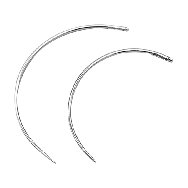 SHISUYAN 50pcs Curved Needles C Weaving Needle Hand Sewing Needles Leather Needle (2.0 Inches + 2.5 Inches)