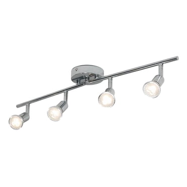 Luminaires de Rail à 4 Lumières, Têtes de Rail Ajustables, Plafonnier de Rail à DEL Pliable pour chen, Bureau, Salle à Manger, Bar - Blanc Chaud