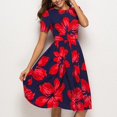thumbnail image 4 of Ketyyh-chn99 Spring Dresses for Women Plus Size Casual Beach Sundress Rompers Sleeve Ruffle Shorts Mini Dress E,2XL, 4 of 5