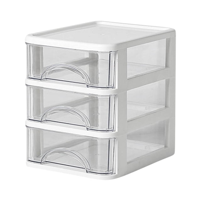Organisateur de Tiroirs de Rangement en Plastique Boîte de Rangement de Bureau, Petit Tiroir de Bureau Transparent, Mini Boîte de Rangement en Plastique, Boîte de Rangement pour Papeterie Lapin Organisateur de Petits Tiroirs Rangement