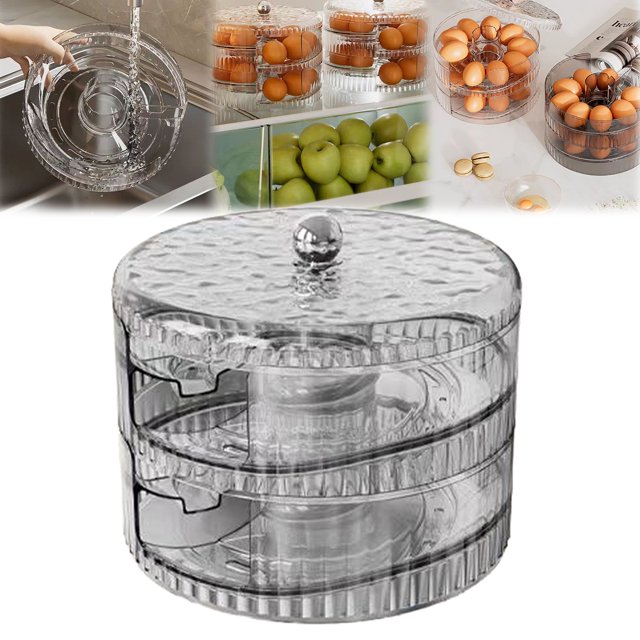 Oleegame 1 Pce Distributeurs d'Œufs Empilables et Rangement / Conteneurs à Œufs Roulants Automatiques pour Réfrigérateur / Rangement Gain de Place pour Réfrigérateur Distributeurs et Organisateurs d'Œufs Roulants Gris