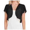 thumbnail image 1 of Women Fashion Solid Short Vintage Cardigan Sleeve Cropped Bolero Open Womens Button Down Cardigan Sweaters Front Chiffon Cardigan, 1 of 5