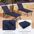 thumbnail image 4 of Costway 2 PCS Outdoor Chaise Lounge Cushion with Hook & Loop Fastener Fixing Straps Patio Blue, 4 of 4