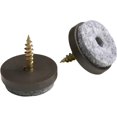 thumbnail image 3 of 20Pcs 20mm Brown Screw-on Furniture Antiskid Felt Pad Slider Floor Protecto, 3 of 4
